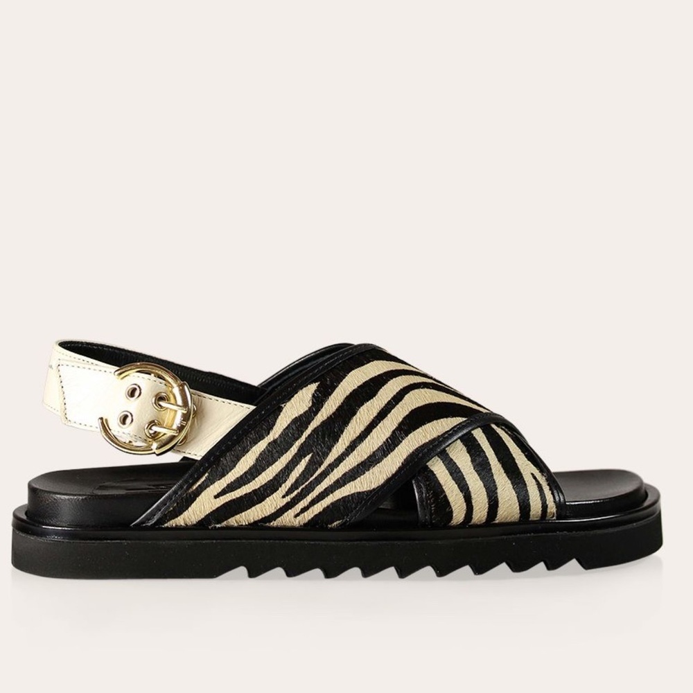 Billi Bi Zebra Print Sandals Size 38